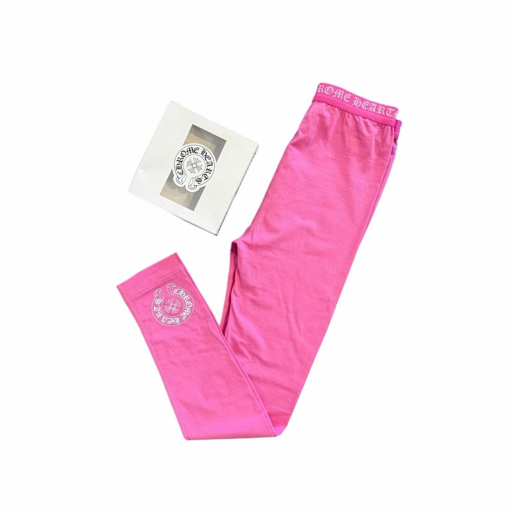 Size M - Chrome Hearts horseshoe leggings pink NEW